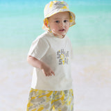 Dave&Bella Summer Toddler Boys Yellow Round Collar Daily Comfortable Breathable Sets