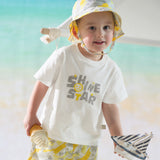 Dave&Bella Summer Toddler Boys Yellow Round Collar Daily Comfortable Breathable Sets