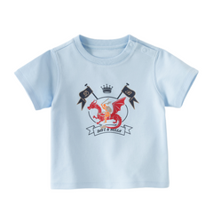 Dave&Bella Summer Toddler Boys Sky Blue Short Sleeve Lightweight Casual T-shirts