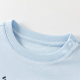 Dave&Bella Summer Toddler Boys Sky Blue Short Sleeve Lightweight Casual T-shirts