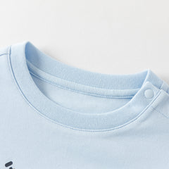 Dave&Bella Summer Toddler Boys Sky Blue Short Sleeve Lightweight Casual T-shirts