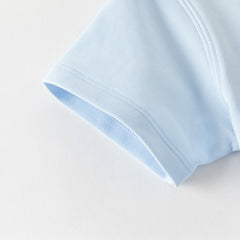 Dave&Bella Summer Toddler Boys Sky Blue Short Sleeve Lightweight Casual T-shirts