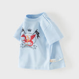 Dave&Bella Summer Toddler Boys Sky Blue Short Sleeve Lightweight Casual T-shirts