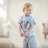 Dave&Bella Summer Toddler Boys Sky Blue Short Sleeve Lightweight Casual T-shirts