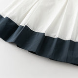 Dave&Bella Summer Toddler Girls White Preppy Soft Sleeveless Naval Collar Dress (Copy)-1