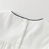 Dave&Bella Summer Toddler Girls White Cotton Design Comfortable Casual Top Shorts Sets