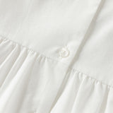 Dave&Bella Summer Toddler Girls White Cotton Design Comfortable Casual Top Shorts Sets