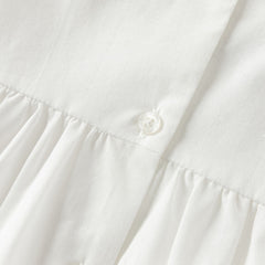 Dave&Bella Summer Toddler Girls White Cotton Design Comfortable Casual Top Shorts Sets