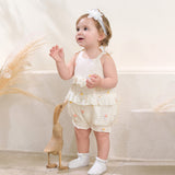 Dave&Bella Summer Baby Girls Floral Print Adorable Cotton Soft Casual Lightweight Romper