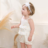 Dave&Bella Summer Baby Girls Floral Print Adorable Cotton Soft Casual Lightweight Romper