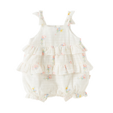 Dave&Bella Summer Baby Girls Floral Print Adorable Cotton Soft Casual Lightweight Romper