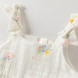 Dave&Bella Summer Baby Girls Floral Print Adorable Cotton Soft Casual Lightweight Romper