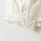 Dave&Bella Summer Baby Girls Floral Print Adorable Cotton Soft Casual Lightweight Romper