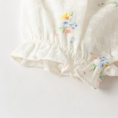 Dave&Bella Summer Baby Girls Floral Print Adorable Cotton Soft Casual Lightweight Romper