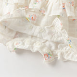 Dave&Bella Summer Baby Girls Floral Print Adorable Cotton Soft Casual Lightweight Romper