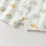 Dave&Bella Summer Baby Boys Dinosaur Print Cute Cotton Soft Lightweight Daily Romper