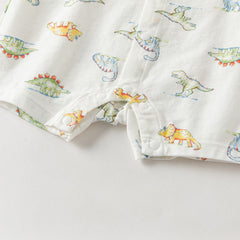 Dave&Bella Summer Baby Boys Dinosaur Print Cute Cotton Soft Lightweight Daily Romper