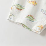 Dave&Bella Summer Baby Boys Dinosaur Print Cute Cotton Soft Lightweight Daily Romper