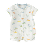 Dave&Bella Summer Baby Boys Dinosaur Print Cute Cotton Soft Lightweight Daily Romper