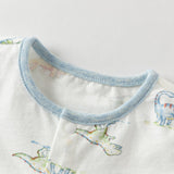 Dave&Bella Summer Baby Boys Dinosaur Print Cute Cotton Soft Lightweight Daily Romper