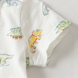 Dave&Bella Summer Baby Boys Dinosaur Print Cute Cotton Soft Lightweight Daily Romper