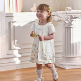 Dave&Bella Summer Toddler Girls Daisy Print Cute Doll Collar Cotton Soft Party A-Line Dress