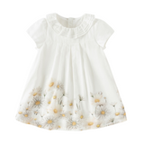 Dave&Bella Summer Toddler Girls Daisy Print Cute Doll Collar Cotton Soft Party A-Line Dress
