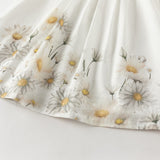 Dave&Bella Summer Toddler Girls Daisy Print Cute Doll Collar Cotton Soft Party A-Line Dress