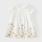 Dave&Bella Summer Toddler Girls Daisy Print Cute Doll Collar Cotton Soft Party A-Line Dress