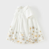 Dave&Bella Summer Toddler Girls Daisy Print Cute Doll Collar Cotton Soft Party A-Line Dress