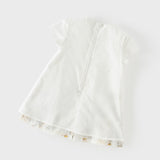 Dave&Bella Summer Toddler Girls Daisy Print Cute Doll Collar Cotton Soft Party A-Line Dress