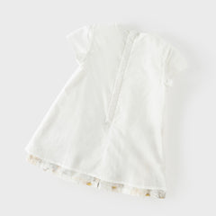 Dave&Bella Summer Toddler Girls Daisy Print Cute Doll Collar Cotton Soft Party A-Line Dress