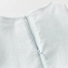 Dave&Bella Summer Toddler Girls Lake Blue Short Sleeve Casual Mesh Birthday Dress