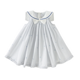 Dave&Bella Summer Toddler Girls Bow Print White Blue Striped Party Soft A-line Dress (Copy)-1