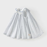 Dave&Bella Summer Toddler Girls Bow Print White Blue Striped Party Soft A-line Dress (Copy)-1
