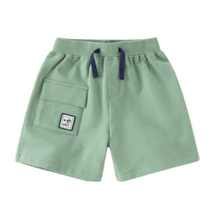 Dave&Bella Summer Toddler Boys Green/Print Comfortable Casual Straight-leg Wide Shorts