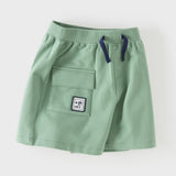 Dave&Bella Summer Toddler Boys Green/Print Comfortable Casual Straight-leg Wide Shorts