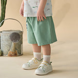 Dave&Bella Summer Toddler Boys Green/Print Comfortable Casual Straight-leg Wide Shorts