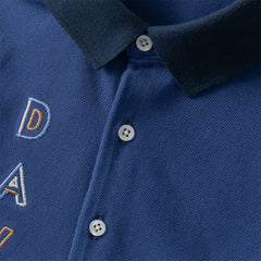 Dave&Bella Summer Toddler Boys Daily Blue Polo Collar Comfortable Outfit Sets