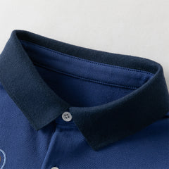 Dave&Bella Summer Toddler Boys Daily Blue Polo Collar Comfortable Outfit Sets