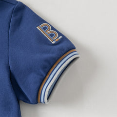 Dave&Bella Summer Toddler Boys Daily Blue Polo Collar Comfortable Outfit Sets