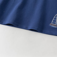 Dave&Bella Summer Toddler Boys Daily Blue Polo Collar Comfortable Outfit Sets