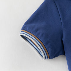 Dave&Bella Summer Toddler Boys Daily Blue Polo Collar Comfortable Outfit Sets