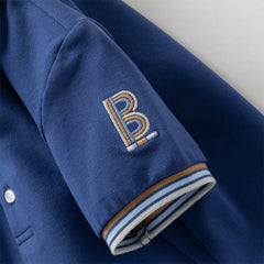 Dave&Bella Summer Toddler Boys Daily Blue Polo Collar Comfortable Outfit Sets