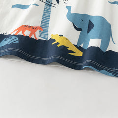 Dave&Bella Summer Toddler Boys White Short Sleeve Soft Cotton Holiday Outfit Sets