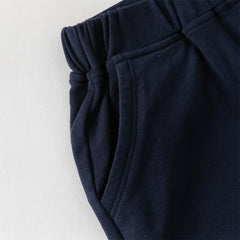 Dave&Bella Summer Toddler Boys College-style White Polo Collar Stretchable Outfit Sets