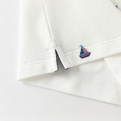 Dave&Bella Summer Toddler Boys College-style White Polo Collar Stretchable Outfit Sets