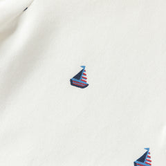 Dave&Bella Summer Toddler Boys College-style White Polo Collar Stretchable Outfit Sets