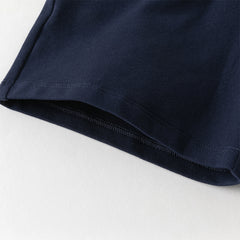 Dave&Bella Summer Toddler Boys College-style White Polo Collar Stretchable Outfit Sets