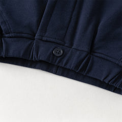 Dave&Bella Summer Toddler Boys College-style White Polo Collar Stretchable Outfit Sets